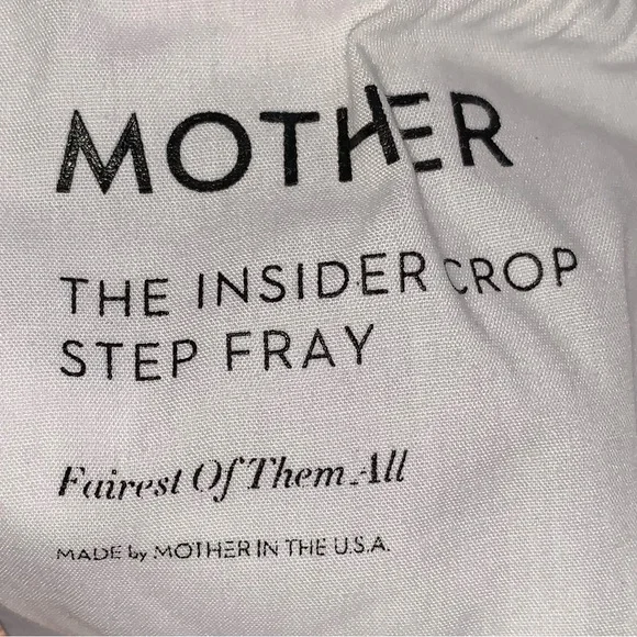 MOTHER The Insider Crop Step Fray in Fairest of them All White Jeans Denim 31 - Picture 14 of 16